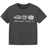 Kachibud Toddler Boys Shirts Cotton T-Shirts Dark Grey Round Neck Short Sleeve Insect Just Roll with It Bug Nature Kids Tops 2T