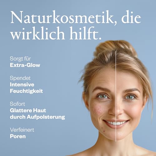 Hyaluron Feuchtigkeitscreme für das Gesicht - 50ml - für ein aufgepolstertes Hautbild & strahlenden Teint - mit Bio-Molke, Vitamin C & Nachtkerzenöl - hergestellt im Chiemgau – Bild 3