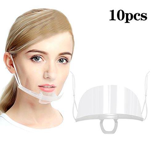 Preisvergleich Produktbild 10 x Kinder Gesichtsvisier aus Kunststoff / Schutzvisier in Transparent / Universal Gesichtsschutz / Visier zum Schutz vor Flüssigkeiten / Face Shield für Mund Nase (10 Stück)