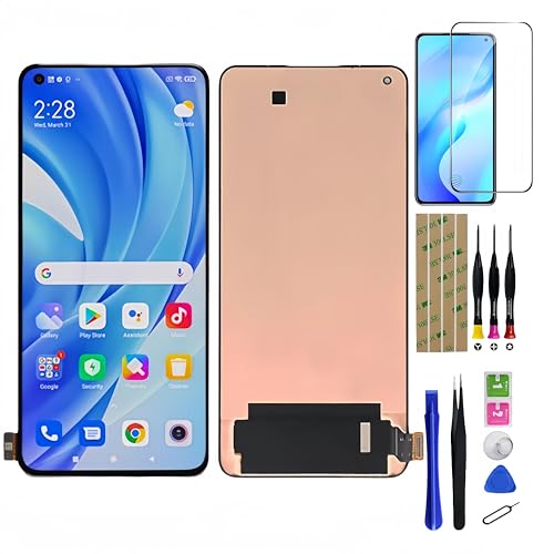 Screen Replacement for Xiaomi Mi11 Lite NE 5G/ Mi 11 Lite 4G/ Mi 11 Lite 5G LCD Display INCELL Touch Screen Digitizer Glass Full Assembly with Repair Tools