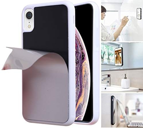 Anti Gravity Phone Case for iPhone XR with Dust Proof Film, Magic Nano Hands Free Stick to Wall Anti-Gravity Case Black Anti Gravity Case for iPhone XR (White)