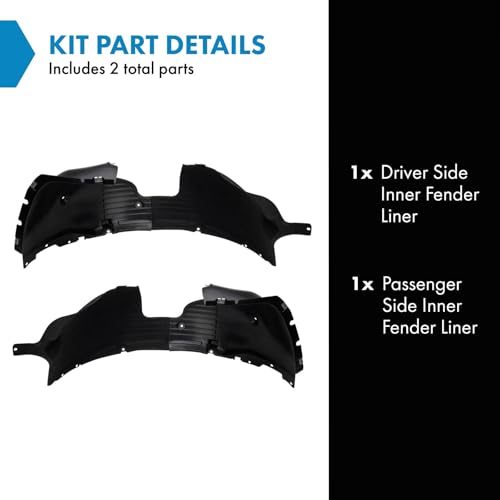 Image of TRQ Inner Fender Liner Set Compatible with 2018-2019 Hyundai Sonata HY1248179 HY1249179
