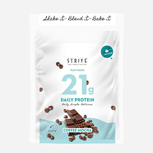 Strive Vegan Complete Protein Powder | Coffee Mocha Flavor 21gm Pack of 2