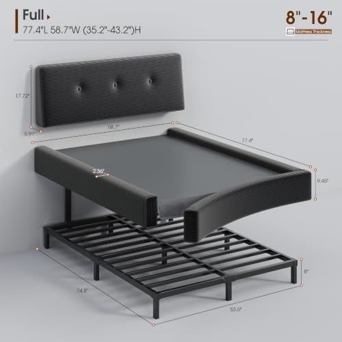 Image of EnHomee Cloud Bed Frame Full Size with Adjustable Headboard