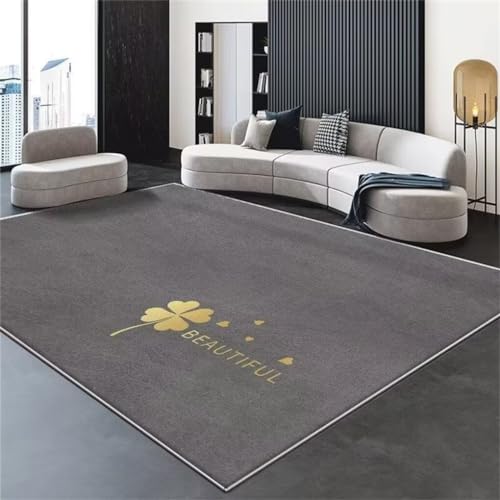 Tapis protection sol antiderapant 180x230cm grand tapis fin gris de salon