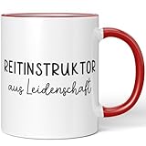 JUNIWORDS Tasse, Reitinstruktor aus Leidenschaft, Rot (6657370)