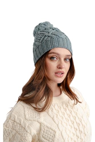 Bonnet irlandais doux SAOL laine mérinos blanche pour femme douceur d'hiver