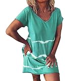 ✿【Anlass】 95% Polyester, 5% Elasthan, gut verarbeitetes Stretchmaterial, superweich, ein Kleid aus leichten Materialien, um fit zu bleiben. Dieses elegante Sommerkleid für lässige Sommerferien am Strand ist perfekt für Outdoor Strandpartys in warmen Jahreszeiten Klimazonen, eignet sich aber auch für Indoor-Aktivitäten.kleider damen sommer maxikleider damen kleid damen sommer boho-kleid partykleid sexy sommerkleider damen kleid größe 48