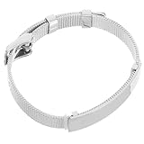 VANZACK Pulsera Ajustable de Acero Inoxidable para Hombre Pulsera Delgada Cierre de Hebilla para DIY Brazalete Personalizable de Diseño Simple y Cómodo para Uso Diario
