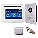 Produktbild MATHFEL 2 Draht Bus IP Video Türsprechanlage Gegensprechanlage 7'' Monitor Weiß Kamera 170° HD mit oder ohne Überwachungskamera, Farbe: 2x7'' Monitor