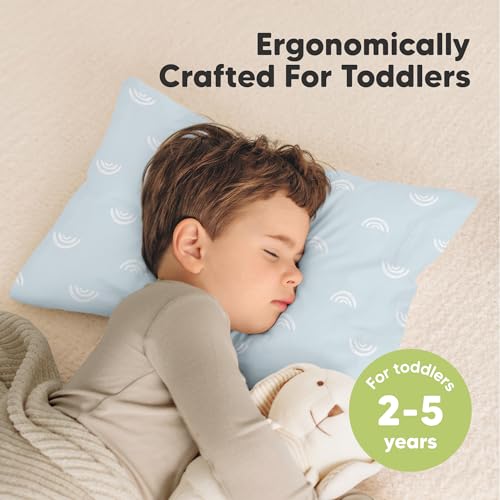 Image of KeaBabies 2pk Toddler Pillows 2 Year Old to 5,13x18 Kids Pillow (Pastel Rainbow)