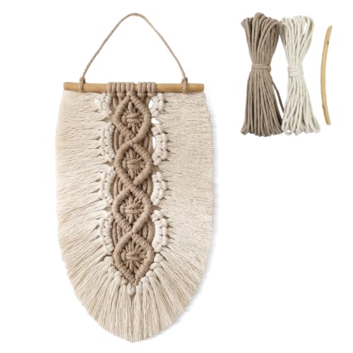 Image of PATPAT DIY Handmade Macrame Wall Hanging Decoration with Tools, Boho DIY Embroidery Activity Craft Set Craft Kit for Adults Kids, Wall Decor Items for Bedroom, Living Room, Nursery, Party Decorations