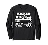 Mickey BBQ Timer Beer Drinking Funny Grilling Master Long Sleeve T-Shirt