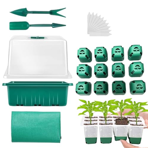 Generico Vassoio Per Semina,Mini Serra Kit Germinazione Con Cupola Umidità | Accessorio Coltivazione Serra Per Semina Indoor Propagazione Fioriere Giardinaggio