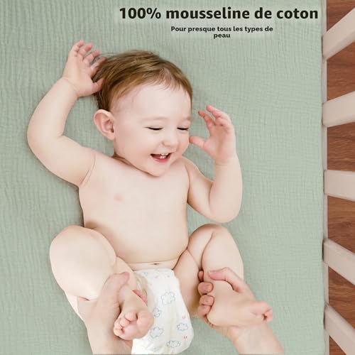 Draps de lit bébé en mousseline de coton de qualité supérieure - 3