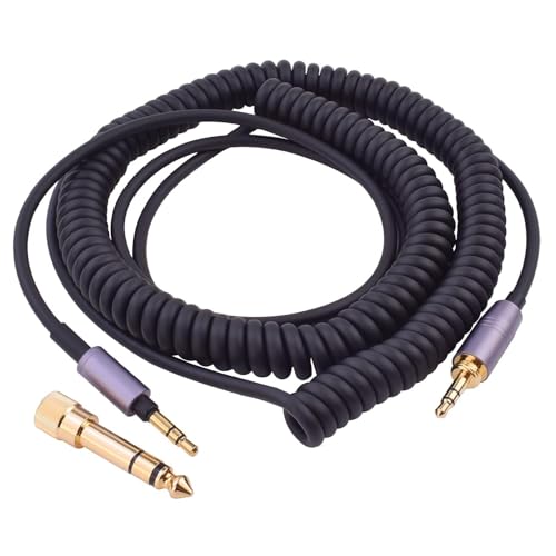 WH-1000XM3 Replacement Coiled Audio Cable Compatible with Sony WH-1000xm5 WH-1000xm4 WH-1000xm2 MDR-XB950BT WH-900N Headphones, 1/8” Extension Cord with 1/4” Adapter for PS5 PS4 PC Smartphone Xbox One