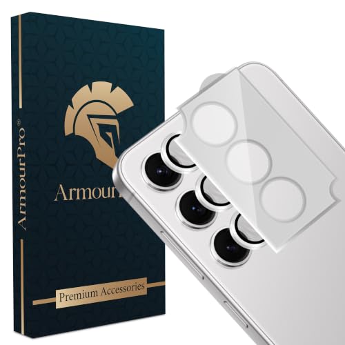 Image of ArmourPro Camera Lens Protector for Samsung Galaxy S23 and Samsung S24 with Auto Alignment Installation Frame, AR+AF Coated Tempered Glass Camera Rings, Anti-Scratch, Case Friendly | Silver