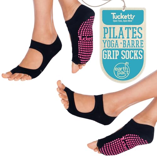 Image of Barefoot Toeless Grip Socks 2-Pack, Allegro, Rotation Set for Pilates Women | 70% Recycled Cotton, Traction Dots, Reformer, Yoga, Barre, Dance, Left Right Specific Knit, Moisture Wicking, Washable