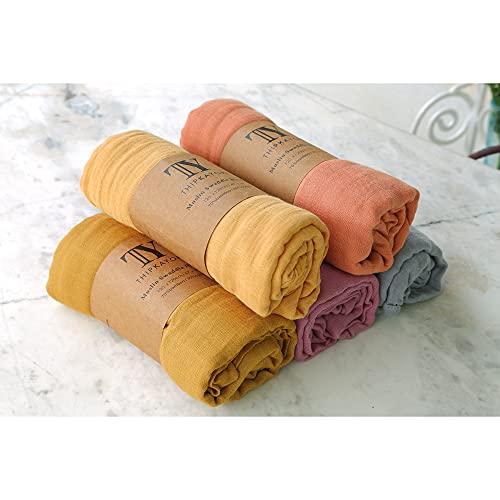 Thipkayore Baby Swaddle Blankets, Baby Swaddling Neutral Receiving Blanket For Boys & Girls, 70% Bamboo & 30% Cotton, Large 47 X 47 Inches Solid Color (Orange) #TOP4