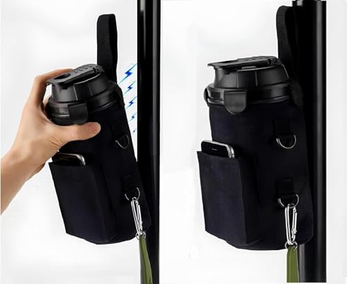 Super Practical Magnetic Water Bottle Holder - Strong Mount, Phone Compartment? Ideal for Gym