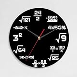 ENUIEO Wall Clock, 10 Inch Silent Non-Ticking Home Kitchen Decor, Battery Operated for Bathroom Bedroom Living Room Office(Simple Math Formula Markers)