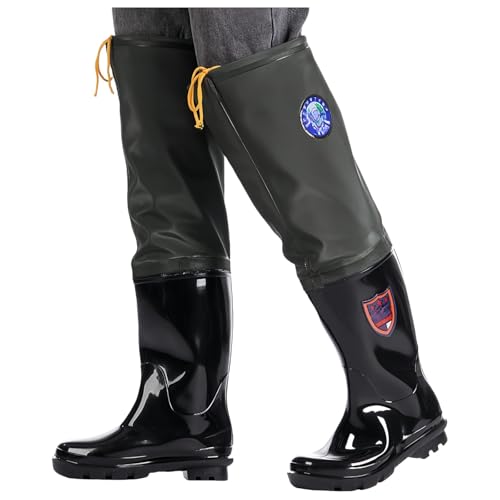 Men's Fishing Waders, Waterproof Hunting Hip Boots for Men & Women, PVC Wader with Boots for Duck Hunting & Fly Fishing, Lightweight Bootfoot Wader(9)