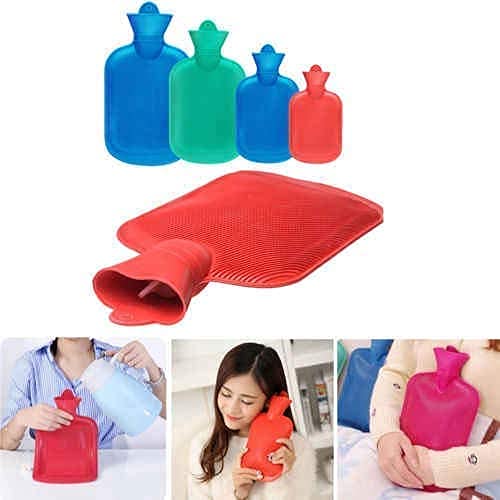 LYDL Hot Water Bottle, Hot Water Bag for Pain Relief, Non-Electric Classic Rubber Hot Water Bag for Hot Cold Therapy Back Pain Menstrual Cramps Great Gift for Parents(Multicolor, 1 Unit) 1