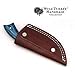 Wild Turkey Handmade Real Camel Bone Handle Fixed Blade Skinner Knife w/Leather Sheath (Blue Wood)