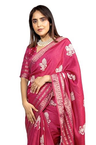 Image of MIRCHI FASHION Women Saree Cotton Silk Peacock Printed | Traditional Motif Ethnic Sari for Farewell and Ceremonies with Blouse Piece