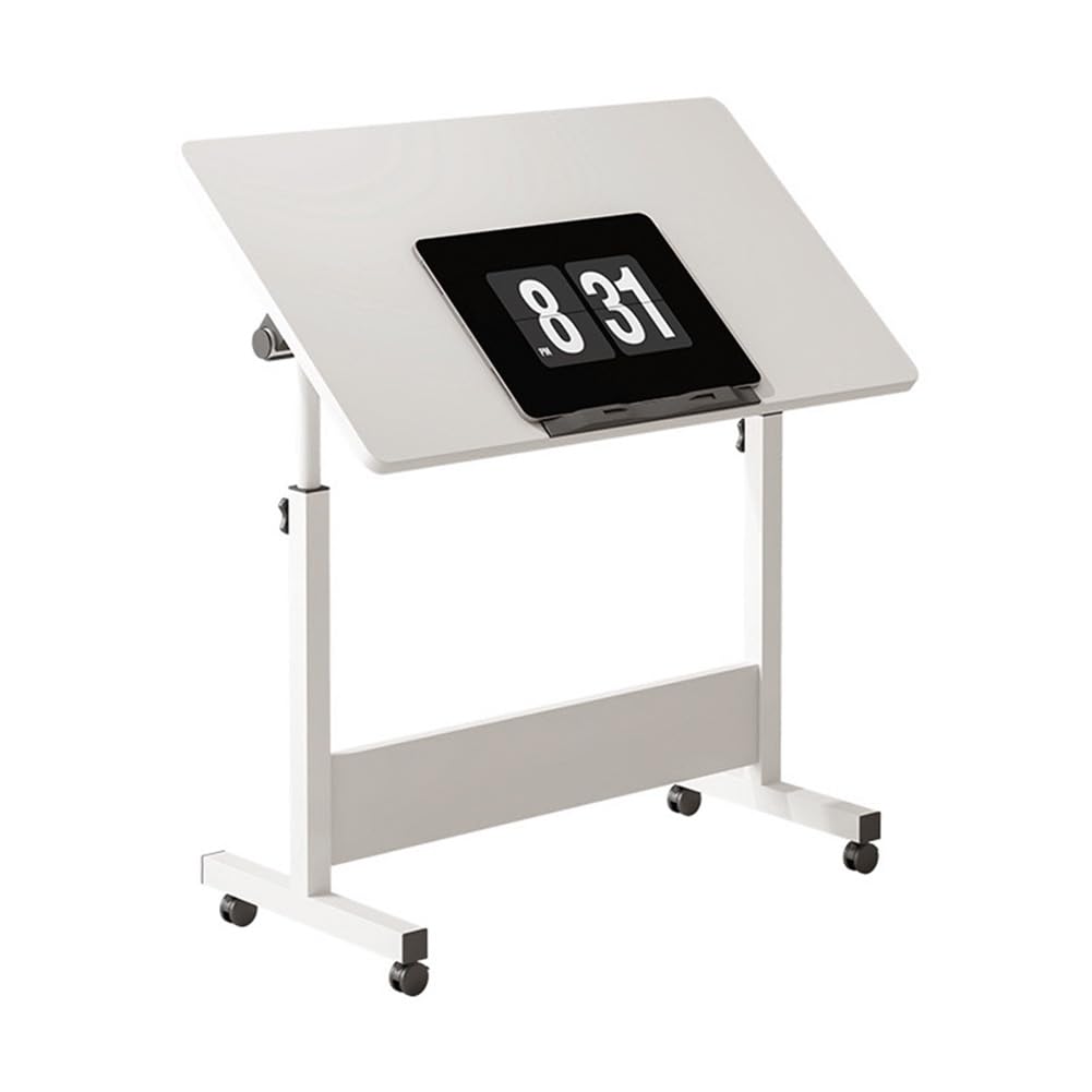 Standing Height Adjustable Computer Desk with Wheels Mobile Computer Table Sit Stand Up for Work Office Home Ergonomic