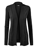 MBJ WSK926 Women's Open Front Knit Cardigan L Black