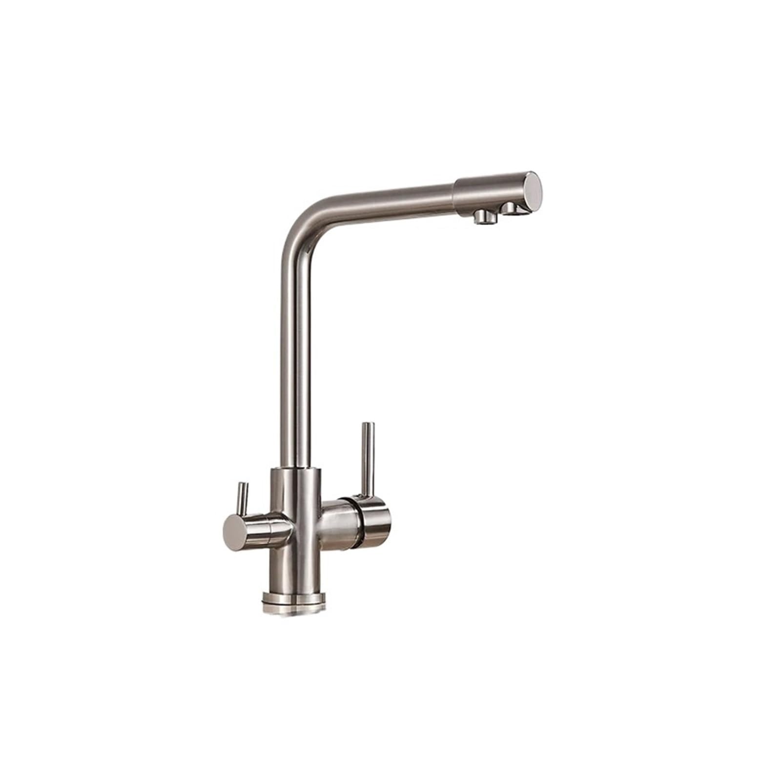 Purified Faucet Chrome Kitchen Faucets Dual Handle Kitchen Faucet Purification Water Drinking Water Tap Kitchen Mixer Tap(Brushed Nickel)