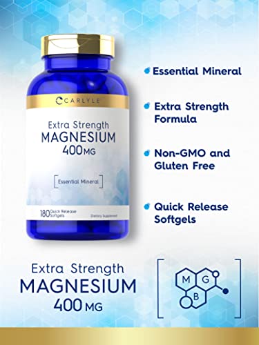 Magnesium | 400 Mg | 180 Softgels | Non-Gmo And Gluten Free Formula | By Carlyle #TOP2