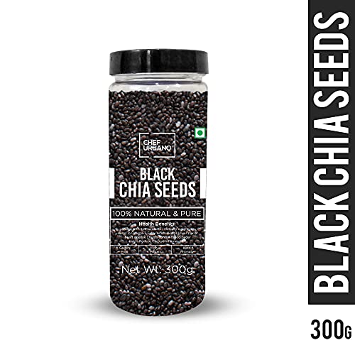 Image of Chef Urbano Chia Seeds 300 Gms- Non-GMO and Fibre Rich Seeds | Omega-3 Seeds for Eating | Healthy Snacks (Pack of 2)
