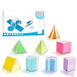 8 Teile Transparente Geometrische Körper mit Deckel, 3D Geometrie Modelle Mathematik Lehrmittel für Grundschule Sekundarschule Montessori Unterricht