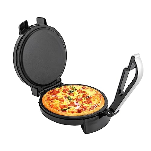 Donened - Roti Maker, 1200 W, calentador eléctrico de acero inoxidable, prensa de harina de maíz, antiadherente, control de temperatura, para tortillas, tacos y quesadillas