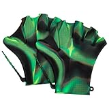 Hohopeti Guantes de Natación Ajustables de Silicona Resistentes Palas para...