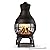 BALI OUTDOORS Wood Burning Fire Pits Chimenea Outdoor Fireplace Wooden Firepit, Brown-Black