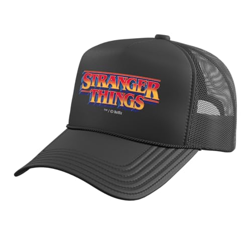 Stranger Things S5 V1 Cult Classics Character Trucker Hat with Adjustable Mesh Back Black