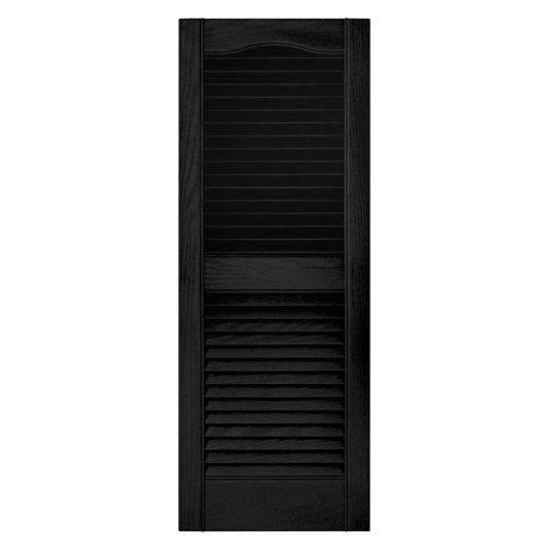 Builders Edge 14.5W in. Louvered Vinyl Shutters