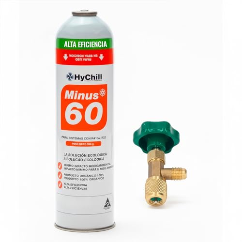 REPORSHOP Gaz réfrigérant organique Minus 60 pour systèmes avec gaz R32 et R410A avec valve incluse - Substitut écologique pour climatisation - Haute...