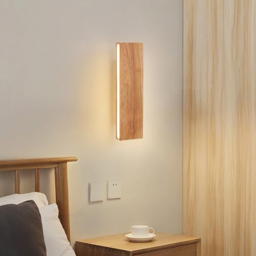 Apliques LED giratorios arriba abajo en madera para salón y pasillos
