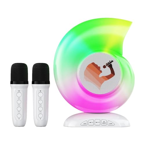 Máquina de Karaoke, micrófonos inalámbricos, de Karaoke Profesional, máquina de Karaoke compacta, máquina de Karaoke con Luces LED, portátil e Ideal para Usar en el hogar y Fiestas en casa