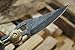 Knife King Baby Blue Custom Damascus Handmade Folding/Pocket Survival EDC Blade Knife.Comes With Leather Sheath.