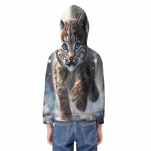 Sweat à capuche 3D lynx, le cadeau parfait pour adolescent