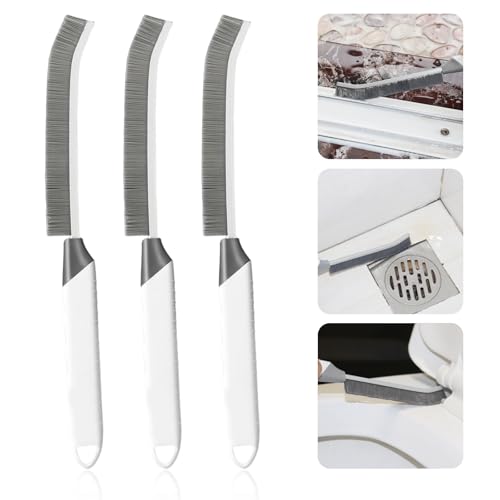 Image of Thin Cleaning Brush Set - Gap Cleaning Tools, Multi-Purpose Hard Bristle Grout Scrub Brushes & Grout Cleaner Brush for Deep Scrubbing in Kitchen, Bathroom, Toilet, Sink Gap 3Pcs