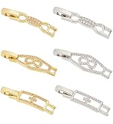 OLYCRAFT 6Pcs Zirconia Watch Extender Platinum Golden Necklace Bracelet Extender Chain Extension ...