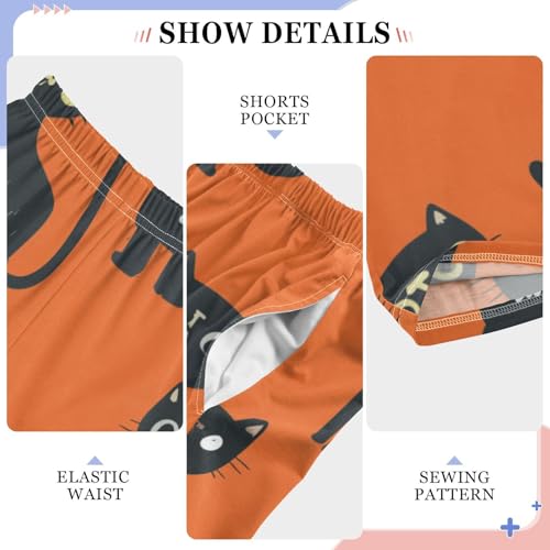 Cat Skull Boys Long Pants Soft Trousers Elastic Waist Kids Lounge Bottoms with Pockets S-XL4