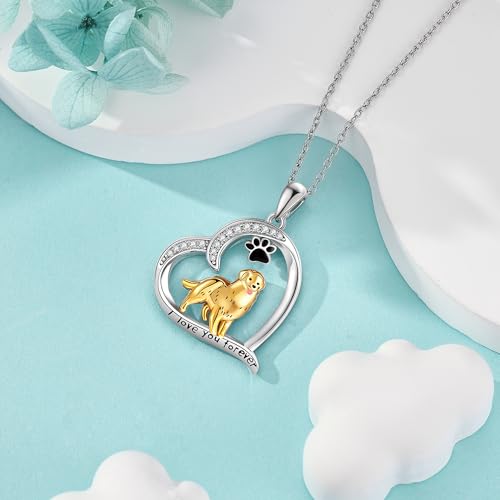 Robin/Duck/Bread Dragon/Golden Retriver/Paw Print Necklace for Women Sterling Silver Cute Animal Jewelry Gift for Women3
