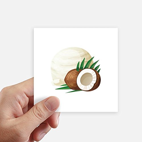 Autocollant crème de coco feuilles stickers 10cm pour customiser valise et mur